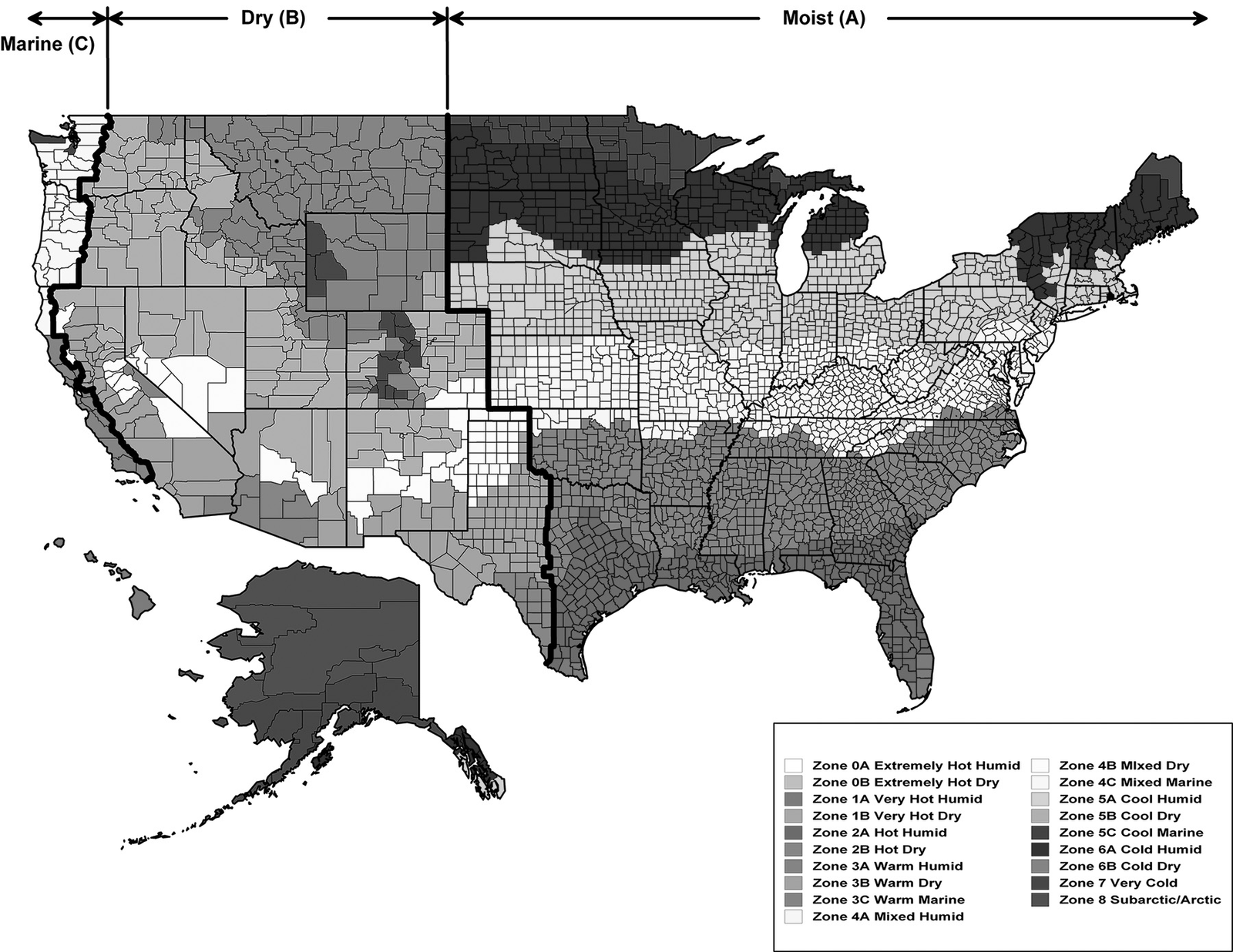 FIGURE C301.1CLIMATE ZONES